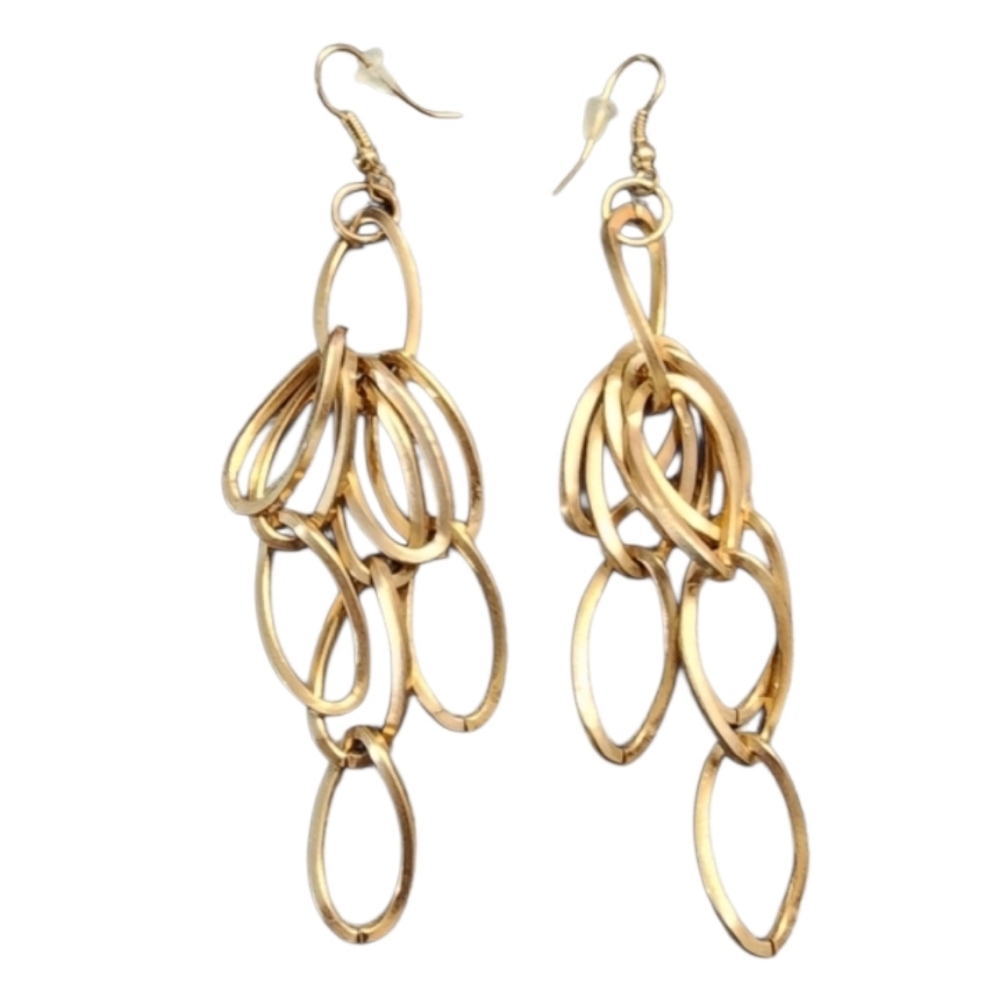 💥4 For $20💥Goldtone Cascading Loop Earrings with Intricate Design